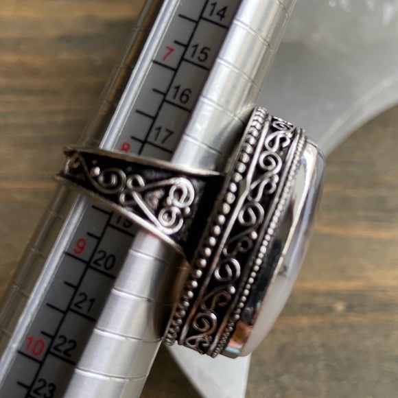 HUGE MONTANA AGATE STERLING SILVER RING - Picture 9 of 9